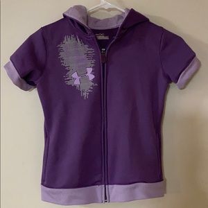 Girls Under Armour Short Sleeve ZIP Up Shirt